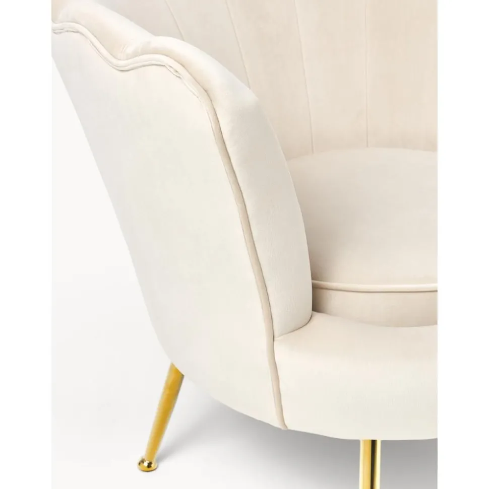 Poltrona In Velluto Oyster