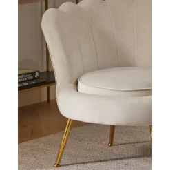 Poltrona In Velluto Oyster