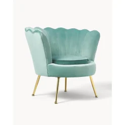 Poltrona In Velluto Oyster