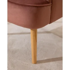 Poltrona In Velluto Rosa Adeline