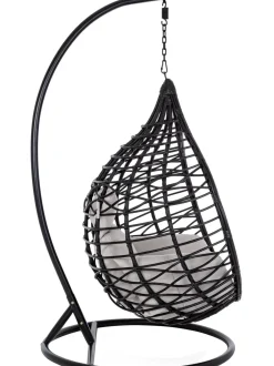 Poltrona Sospesa Color Nero Con Cuscini Torres