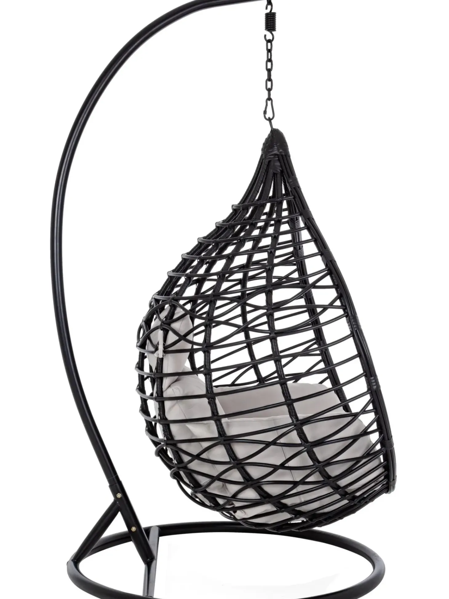 Poltrona Sospesa Color Nero Con Cuscini Torres