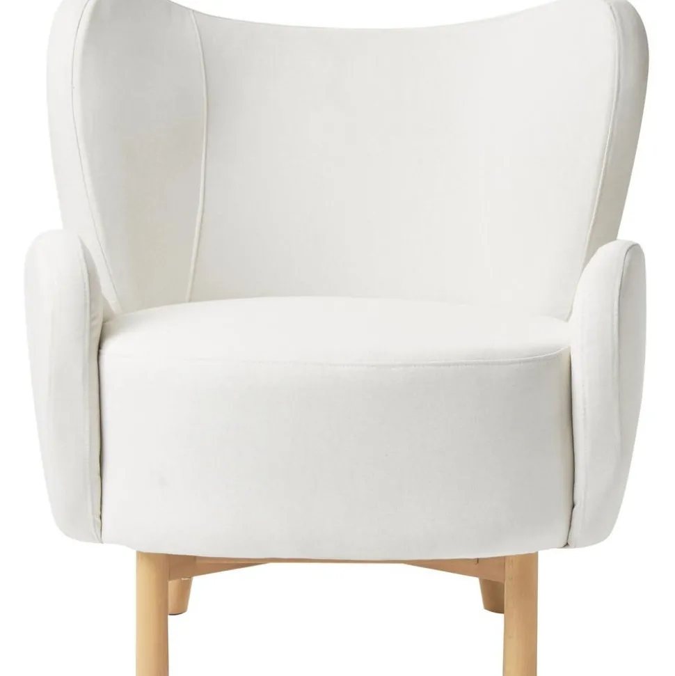 Poltroncina Con Braccioli In Tessuto Bianco Crema Kalia