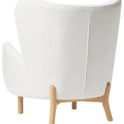 Poltroncina Con Braccioli In Tessuto Bianco Crema Kalia