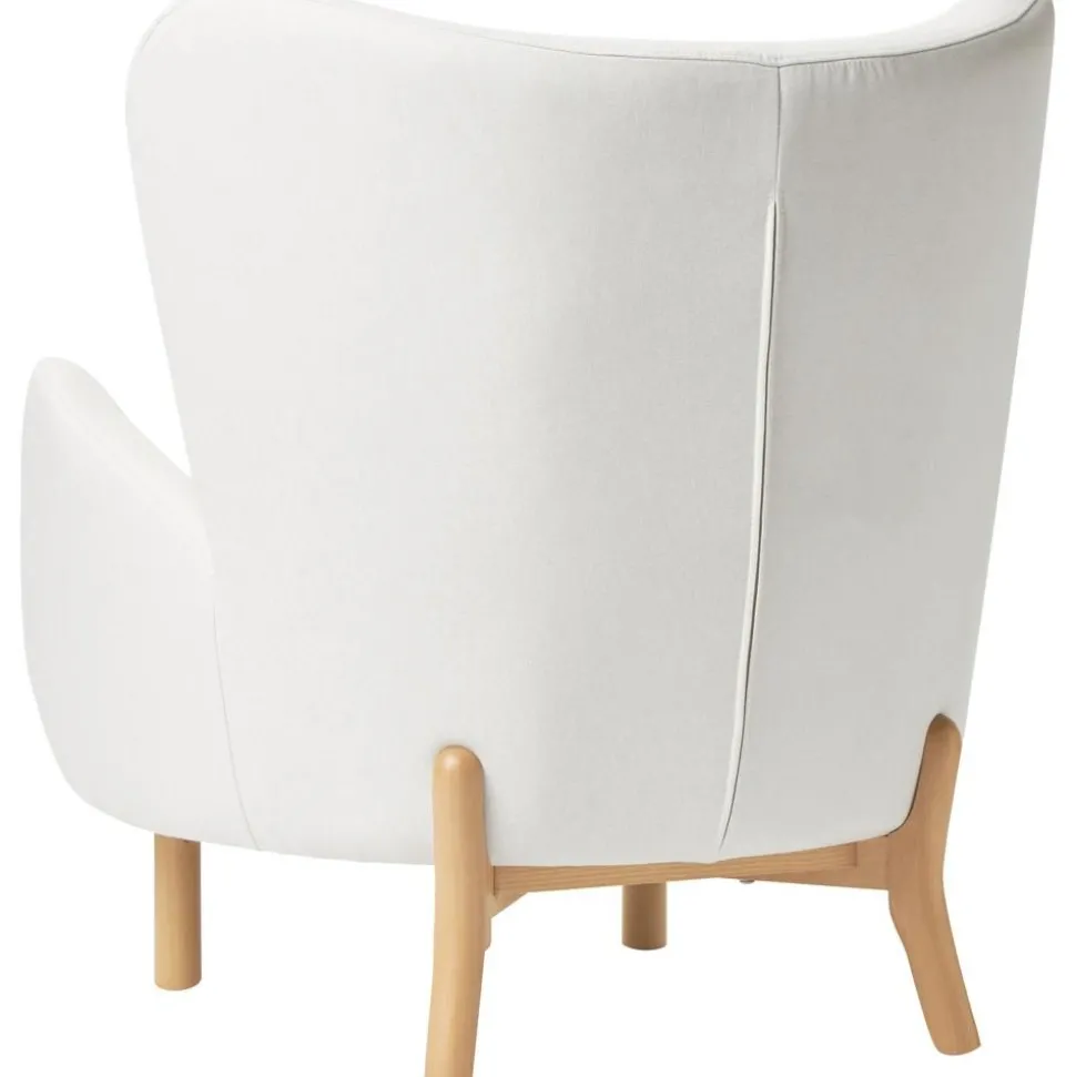 Poltroncina Con Braccioli In Tessuto Bianco Crema Kalia