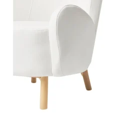 Poltroncina Con Braccioli In Tessuto Bianco Crema Kalia