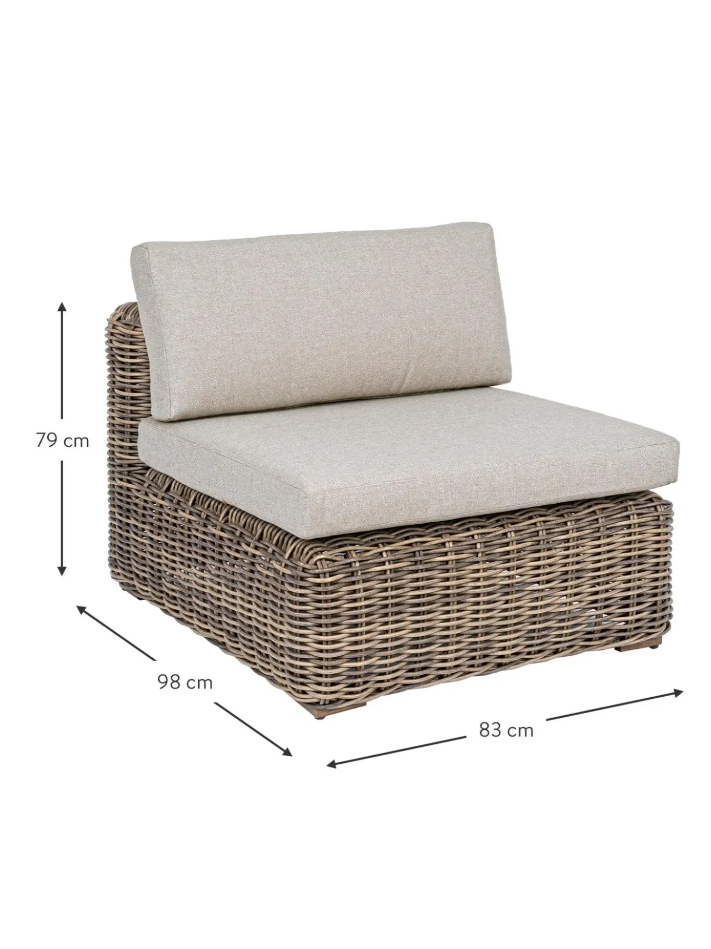 Poltroncina Con Cuscini Color Marrone Chiaro/Beige Coraline