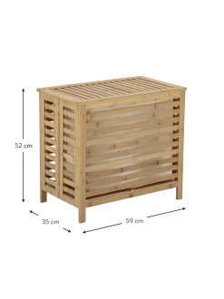 Portabiancheria In Bambu Con Inserto In Tessuto Aden