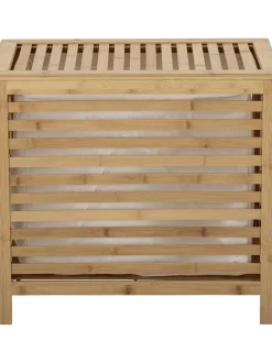 Portabiancheria In Bambu Con Inserto In Tessuto Aden