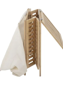 Portabiancheria In Bambu Con Inserto In Tessuto Aden