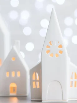 Portalumino Alto In Porcellana Living