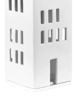 Portalumino Alto In Porcellana Living