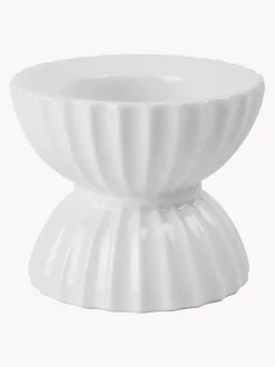 Portalumino In Porcellana Con Superficie Scanalata Tura