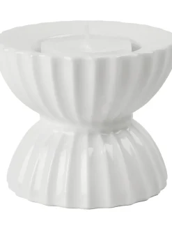 Portalumino In Porcellana Con Superficie Scanalata Tura