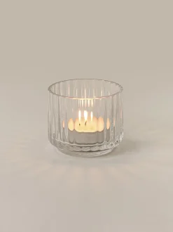 Portalumino In Vetro Soffiato Con Superficie Scanalata Lyngby