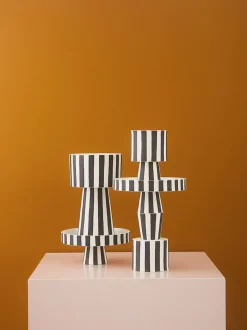 Portavaso A Strisce In Ceramica Fatto A Mano Toppu