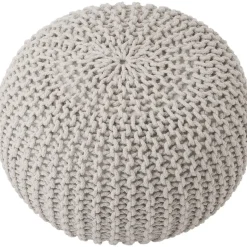 Pouf A Maglia Fatto A Mano Dori
