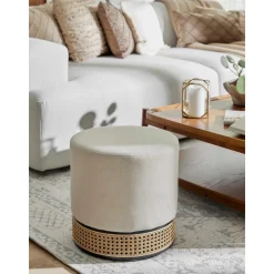 Pouf Beige Con Intreccio Viennese Mara