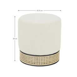 Pouf Beige Con Intreccio Viennese Mara