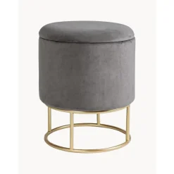 Pouf Contenitore In Velluto Polina