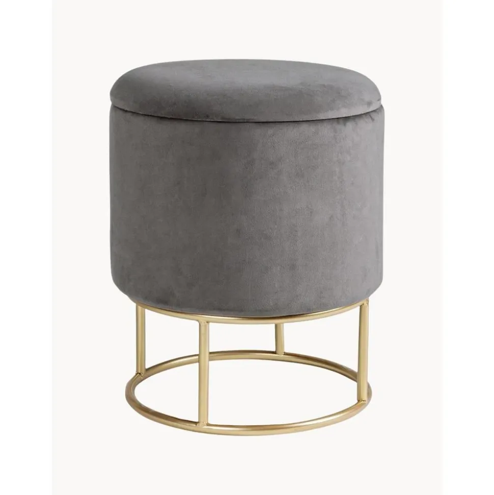 Pouf Contenitore In Velluto Polina