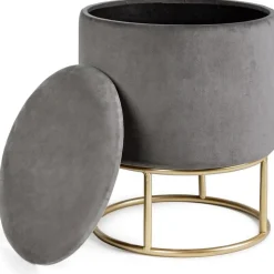 Pouf Contenitore In Velluto Polina