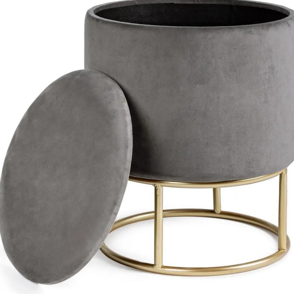 Pouf Contenitore In Velluto Polina