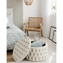 Pouf Contenitore Xl In Velluto Chiara