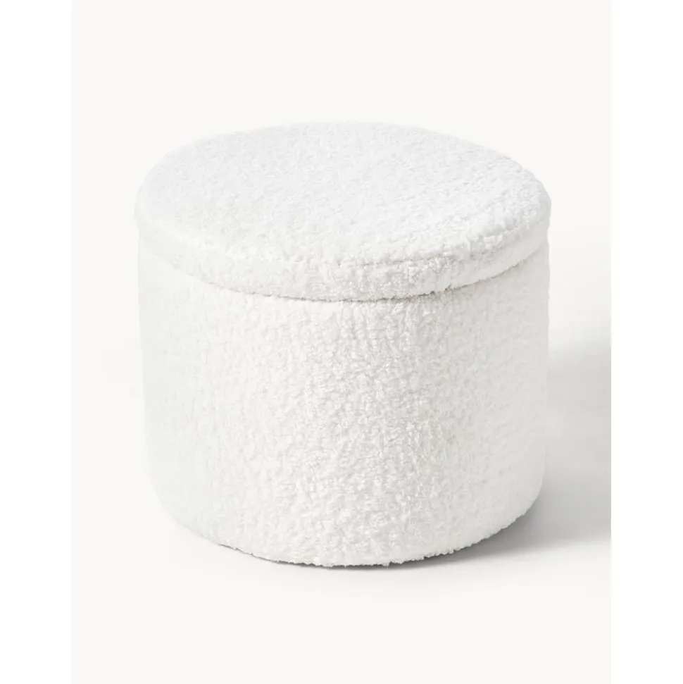 Pouf In Tessuto Teddy Con Vano Contenitore Alida