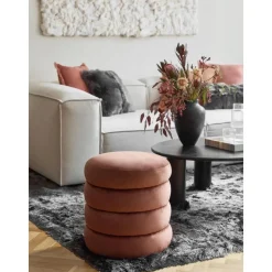 Pouf In Velluto Alto