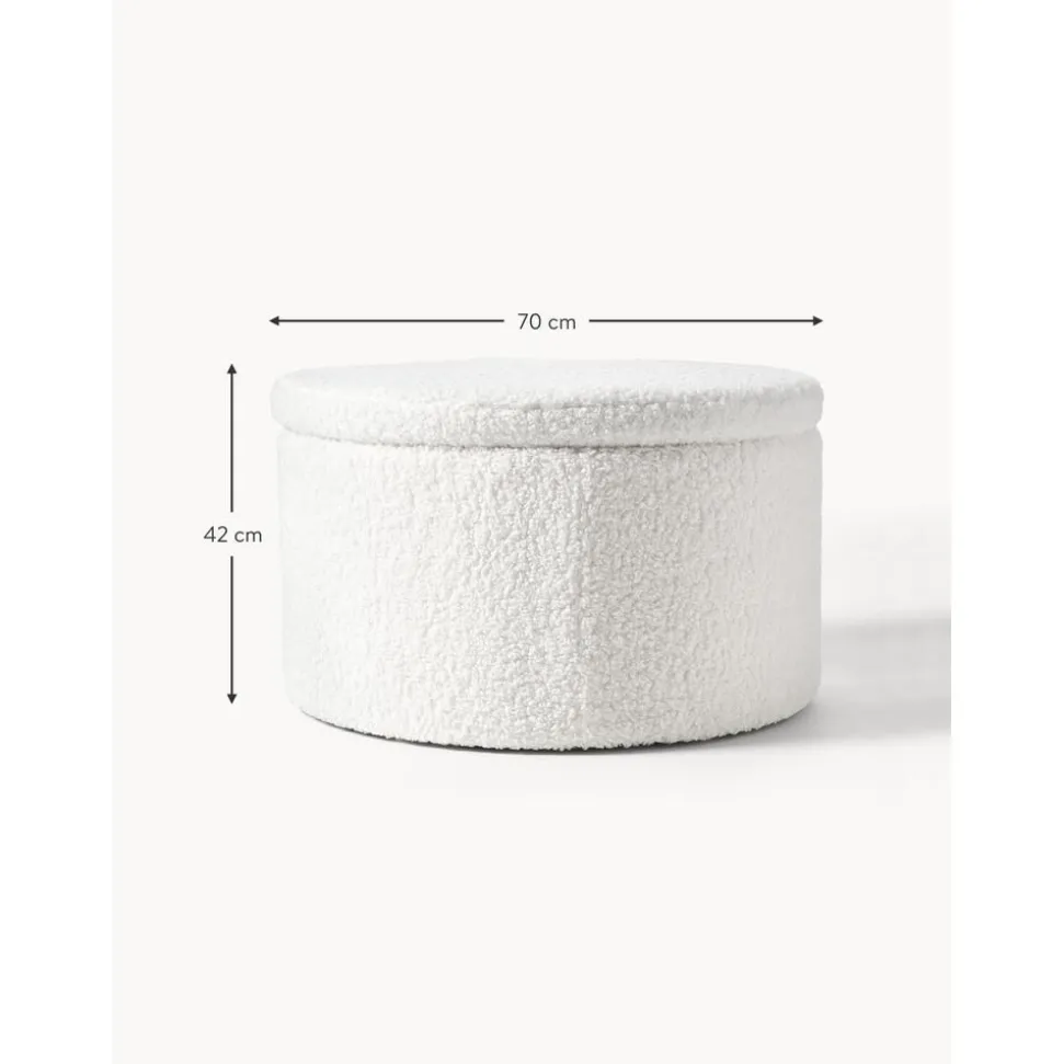 Pouf Xl In Tessuto Teddy Con Vano Contenitore Alida