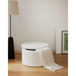 Pouf Xl In Tessuto Teddy Con Vano Contenitore Alida
