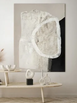 Quadro Su Tela Dipinto A Mano White Stone