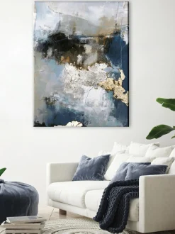 Quadro Su Tela Dipinto A Mano Waterfall