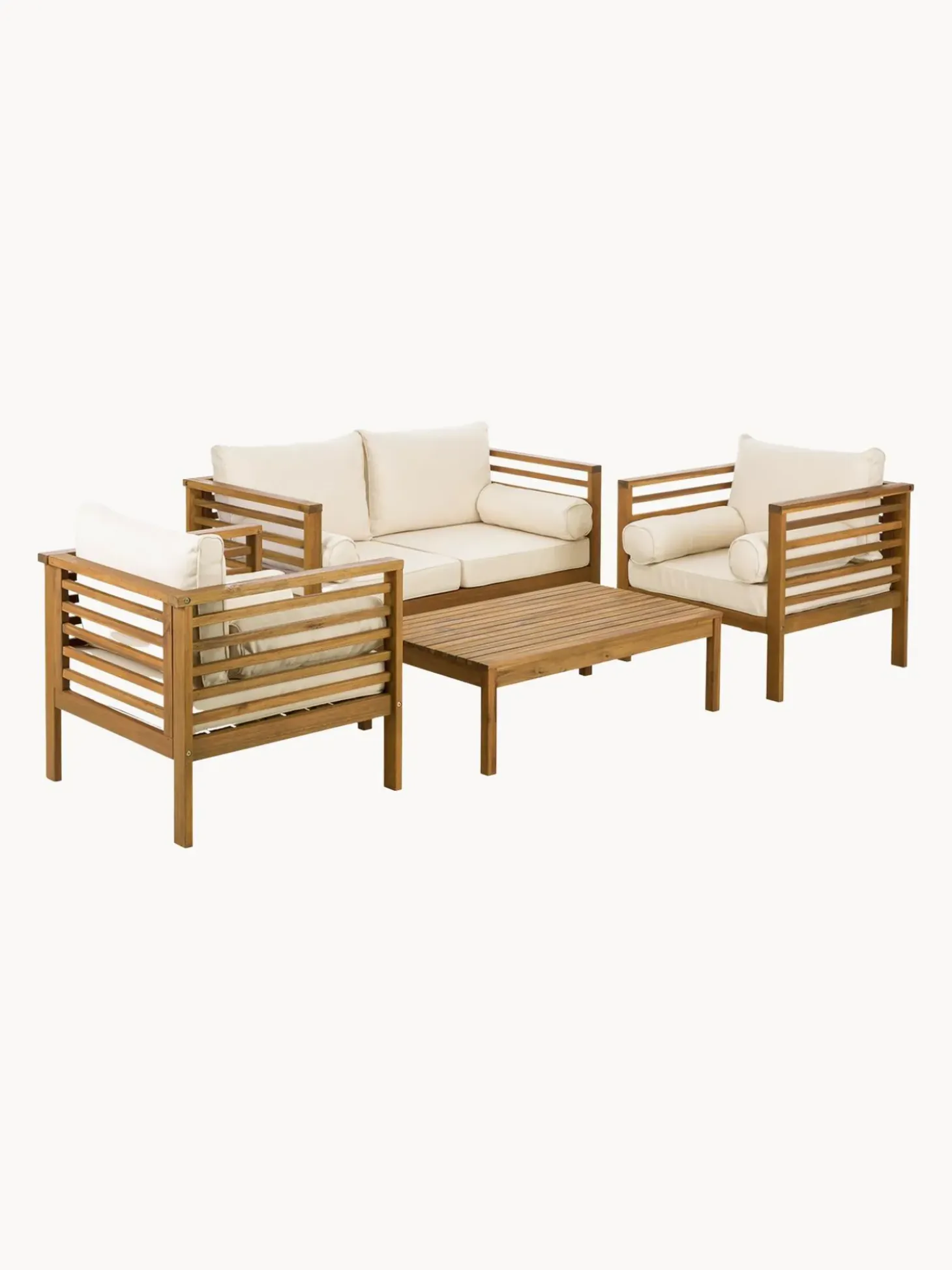 Salotto Da Giardino In Legno Di Acacia Bo 4 Pz