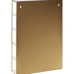 Scaffale Da Parete In Metallo Con Ripiani In Vetro E Anta In Vetro Ada