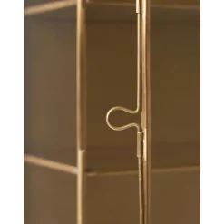 Scaffale Da Parete In Metallo Con Ripiani In Vetro E Anta In Vetro Ada