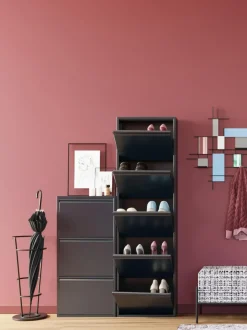 Scarpiera Da Parete Con Scomparti A Ribalta Caruso