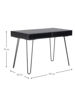 Scrivania In Legno Massiccio E Metallo Tova