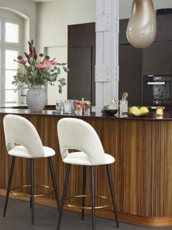 Sedia Bar In Velluto Rachel