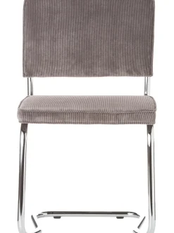 Sedia Cantilever In Velluto A Coste Kink