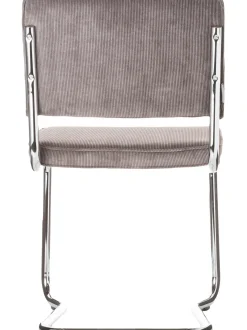 Sedia Cantilever In Velluto A Coste Kink