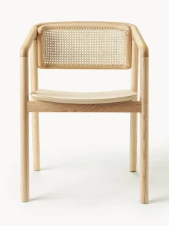 Sedia Con Braccioli Con Finitura Naturale E Intreccio Viennese Gali