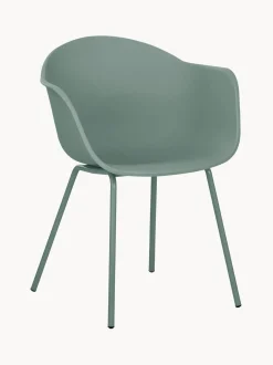 Sedia Con Braccioli Con Gambe In Metallo Claire