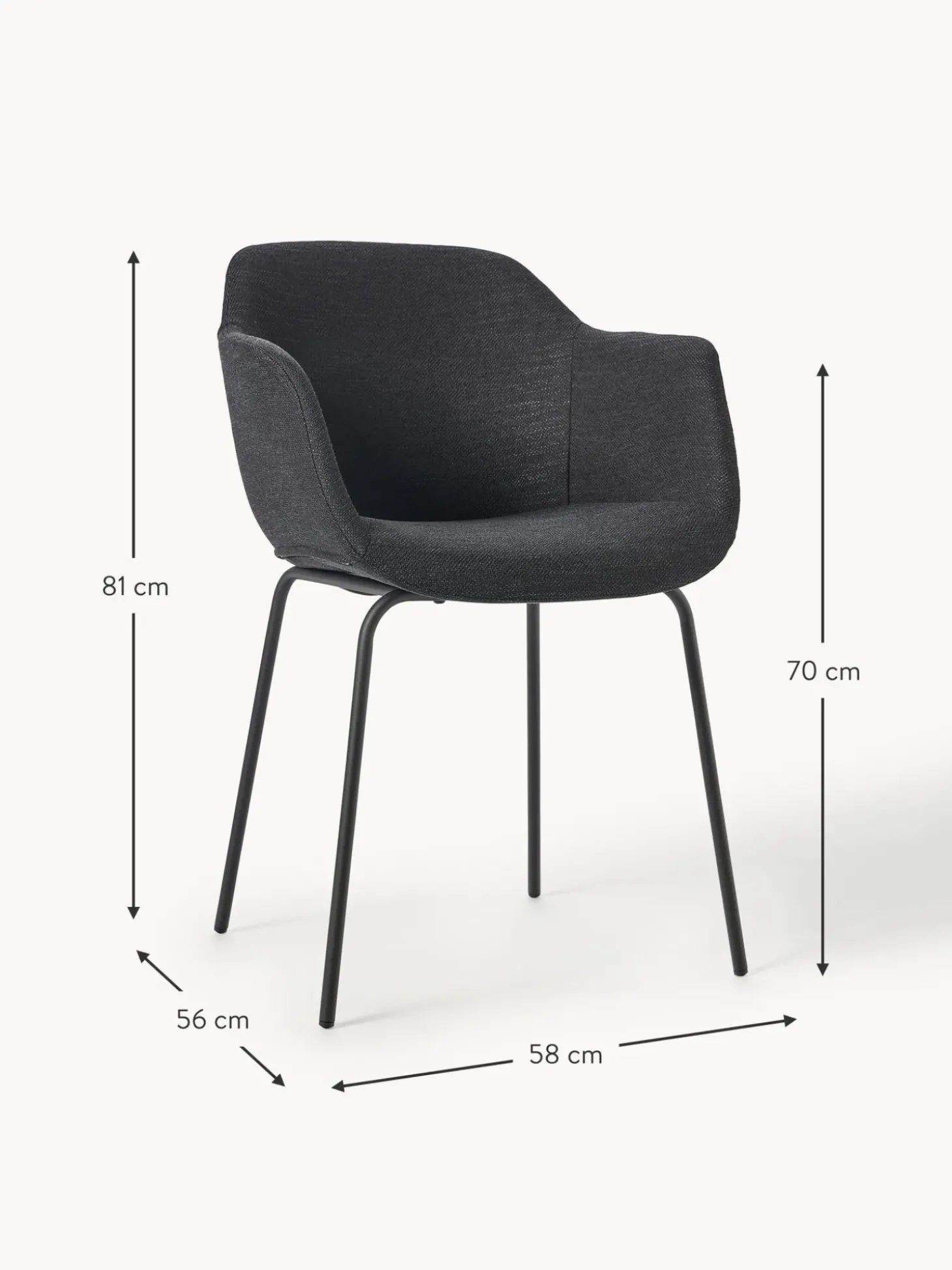 Sedia Con Braccioli Con Seduta Stretta Fiji