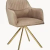 Sedia Con Braccioli Girevole In Velluto Lola
