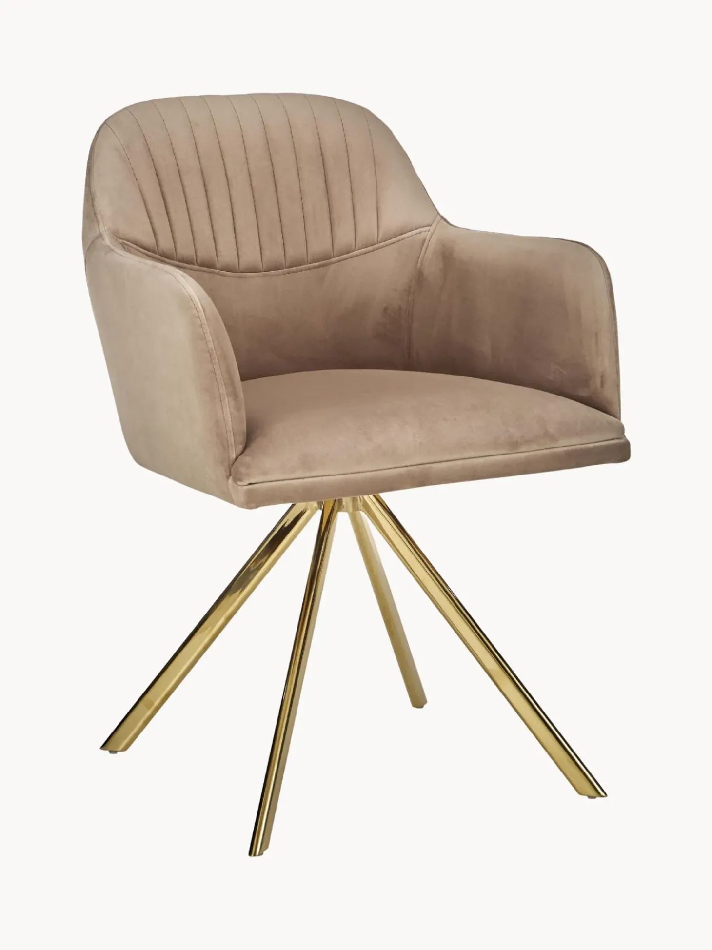 Sedia Con Braccioli Girevole In Velluto Lola