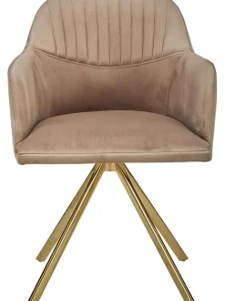 Sedia Con Braccioli Girevole In Velluto Lola