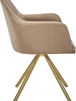 Sedia Con Braccioli Girevole In Velluto Lola