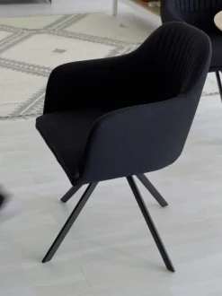 Sedia Con Braccioli Girevole Imbottita Lola